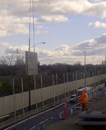 Thumbnail image of lifting a concrete panel for a retainer wall