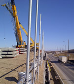 Thumbnail image of lifting a concrete panel for a retainer wall
