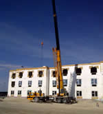 Thumbnail image of lifting concrete slabs for a motel