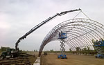 Thumbnail image of lifting metal rafter sections