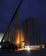 Thumbnail image of silo lift at night